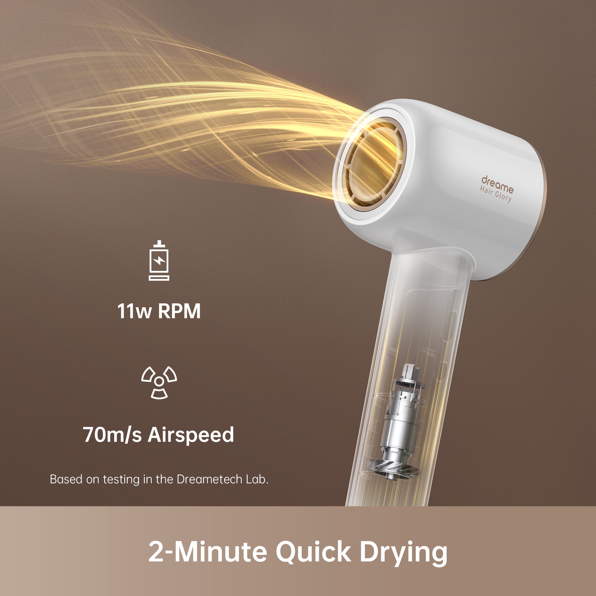 Dreame Hair Glory high-speed hair dryer with 2-minute quick drying feature