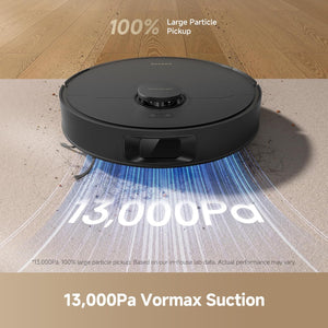 DREAME D20 Plus Robot Vacuum, 13,000Pa Suction, DuoBrush for Zero Tangled Hair, 5L Dust Bag for 150 Days, LDS Navigation, 2-in-1 Vacuum & Mop, 5,200mAh Battery, 2 Years Warranty, Black