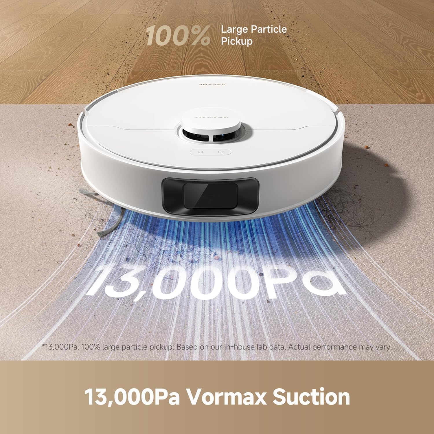 DREAME D20 Robot Vacuum, 13,000Pa Suction Power, DuoBrush for Zero Tangled Hair, LDS Navigation, 2-in-1 Vacuum & Mop, 5,200mAh Change to 285 mins Battery life, App & Voice Control, 2 Years Warranty