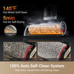 Load image into Gallery viewer, Dreame H14 vacuum showcasing 140°F hot water self-cleaning feature with brush results.
