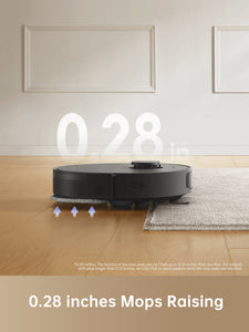 Dreame L10s Plus Robot Vacuum with mops raised 0.28 inches for optimal cleaning height.