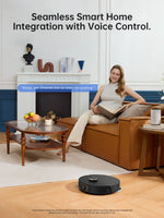 Load image into Gallery viewer, Dreame L20 Ultra Robot Vacuum integrates seamlessly with voice control in a cozy living room.
